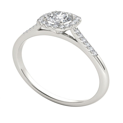 Imperial Diamond 1/2 Carat T.W. Diamond Single Halo 10Kt White Gold Engagement R