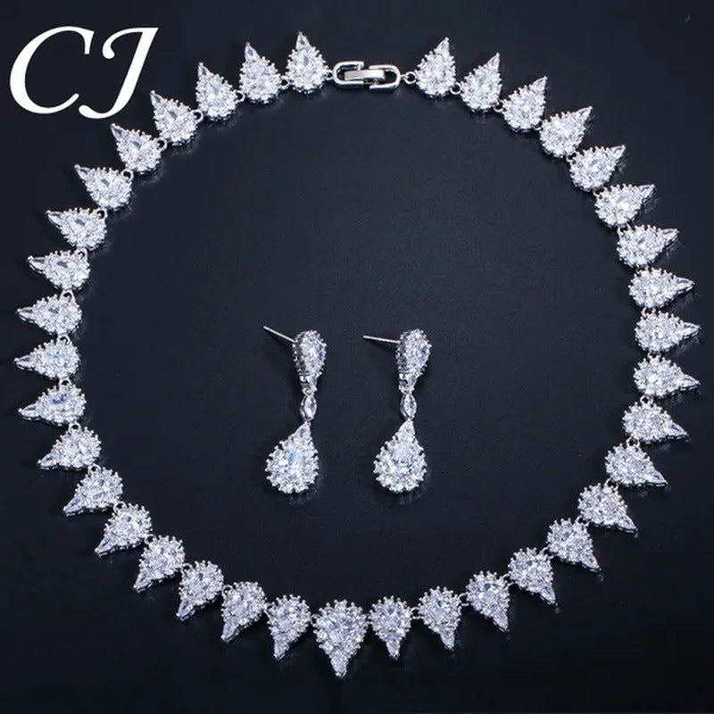 CANDICE Stunning Pave Yellow Citrine Luxury Jewelry Pear Shape CZ Crystal Choker