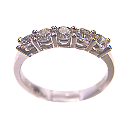 5 ROUND BRILLIANT DIAMOND COMMON PRONG SET BAND
