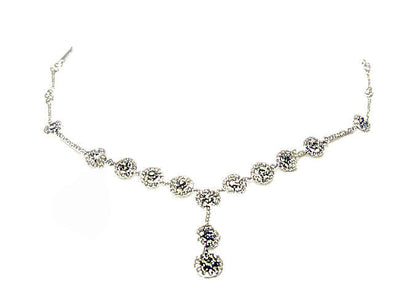 DIAMOND ROUND BRILLIANT SHAPE ROSE SHAPE DIAMOND NECKLACE