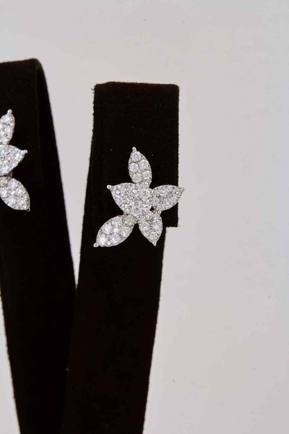 Classic Diamond Gold Cluster Earrings