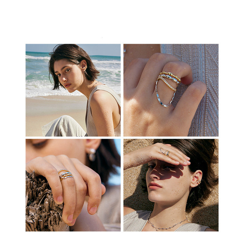 Women'S Fashion Multilayer Fringe Zircon Ring