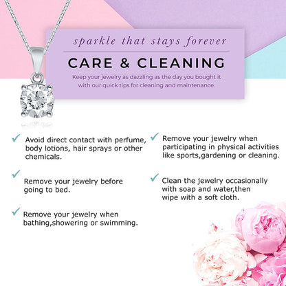 1/6-1/3 Carat Lab Grown Diamond Necklaces for Women | Beautiful Sterling Silver