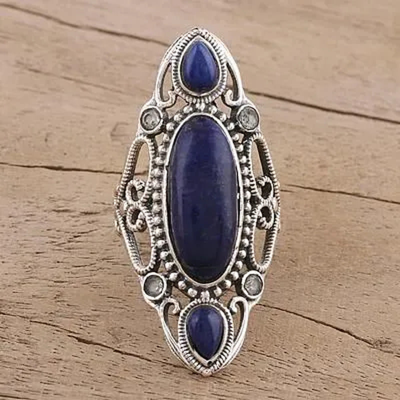 Women 925 Sterling Silver Ring Blue Sapphire Diamond Jewelry Anniversary Proposa