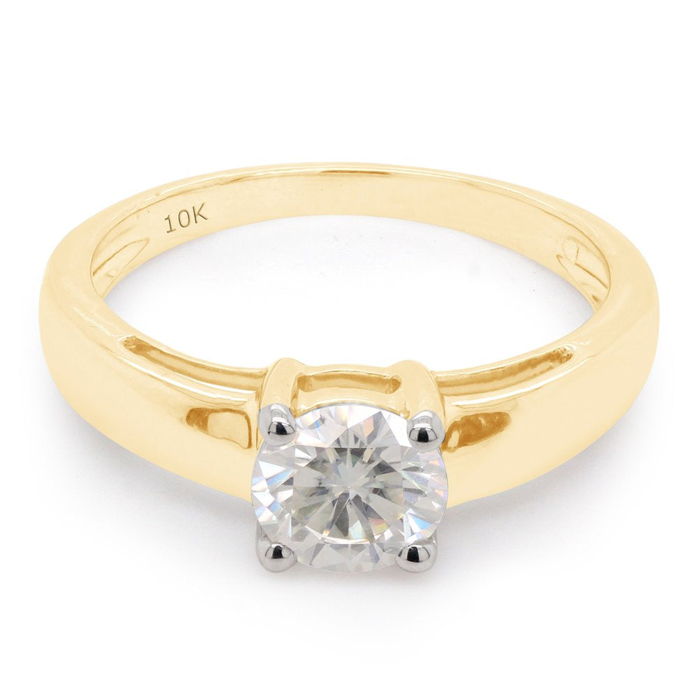1 Carat 6.5MM round Cut Lab Created Moissanite Diamond Solitaire Engagement Ring