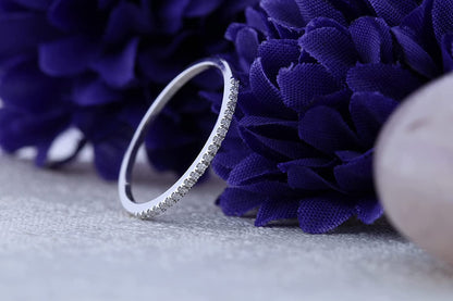 round White Diamond Stackable Wedding Band for Women (0.08 Ctw, Color I-J, Clari