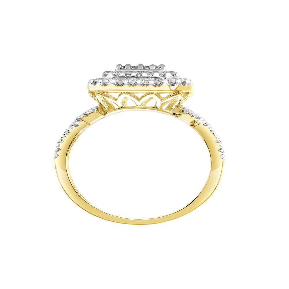 3/4Ctw 10KT Yellow Gold Emerald Limited Edition Genuine Certified Diamond Ring b