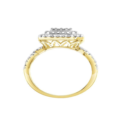 3/4Ctw 10KT Yellow Gold Emerald Limited Edition Genuine Certified Diamond Ring b