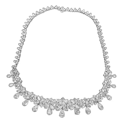 DIAMOND NECKLACE PEAR MARQUISE ROUND DIAMOND NECKLACE DIAMOND SET GRADUATE