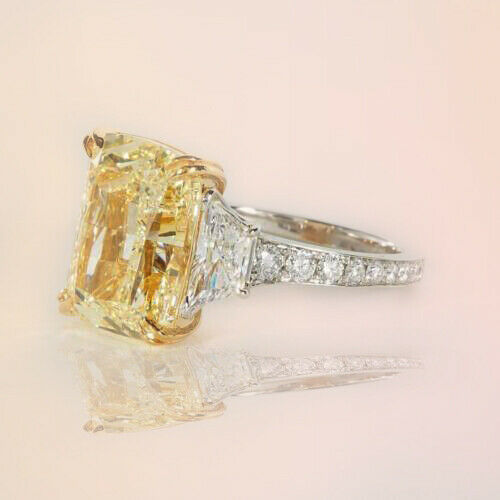 GIA certified Fancy Yellow 10.17 ct Fancy Diamond Ring 1.55 carat platinum 18 k