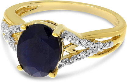 Sapphire and Diamond Ring in 14K Yellow Gold