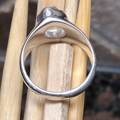 Natural Herkimer Diamond 925 Solid Sterling Silver Unisex Ring Size 7.75