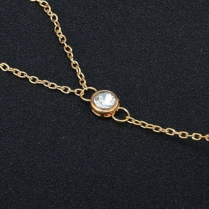 Vintage Gold Big Crystal Ring Bracelet Wrist Chain Jewelry Fashion Hand Back Ban