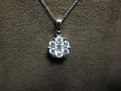 DIAMOND ROUND BRILLIANT SHAPE CLUSTER PENDANT 7 STONE