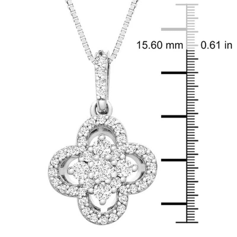 0.25 CT. T.W. I-I1 14K White Gold Diamond Flower Pendant