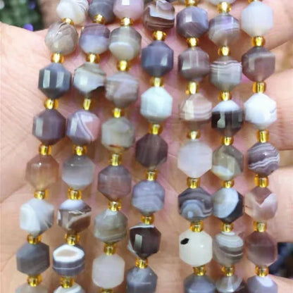 8Mm Faceted Natural Blue Apatite Morganite Tiger Eye Citrine Strawberry Sunstone