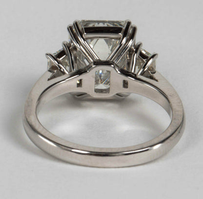 GIA Certified Emerald Cut F VS1 Diamond Platinum Ring Engagement Ring