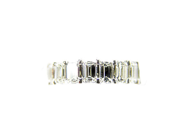 DIAMOND 19 STONE EMERALD SHAPE ETERNITY SET BAND U BASKET ETERNITY DIAMOND BAND