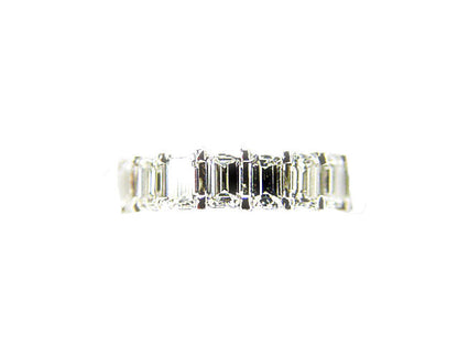 DIAMOND 19 STONE EMERALD SHAPE ETERNITY SET BAND U BASKET ETERNITY DIAMOND BAND