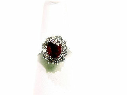 1.67 CT RUBY OVAL SHAPE AND .75 CT ROUND SHAPE DIAMOND RING RUBY DIAMOND RING
