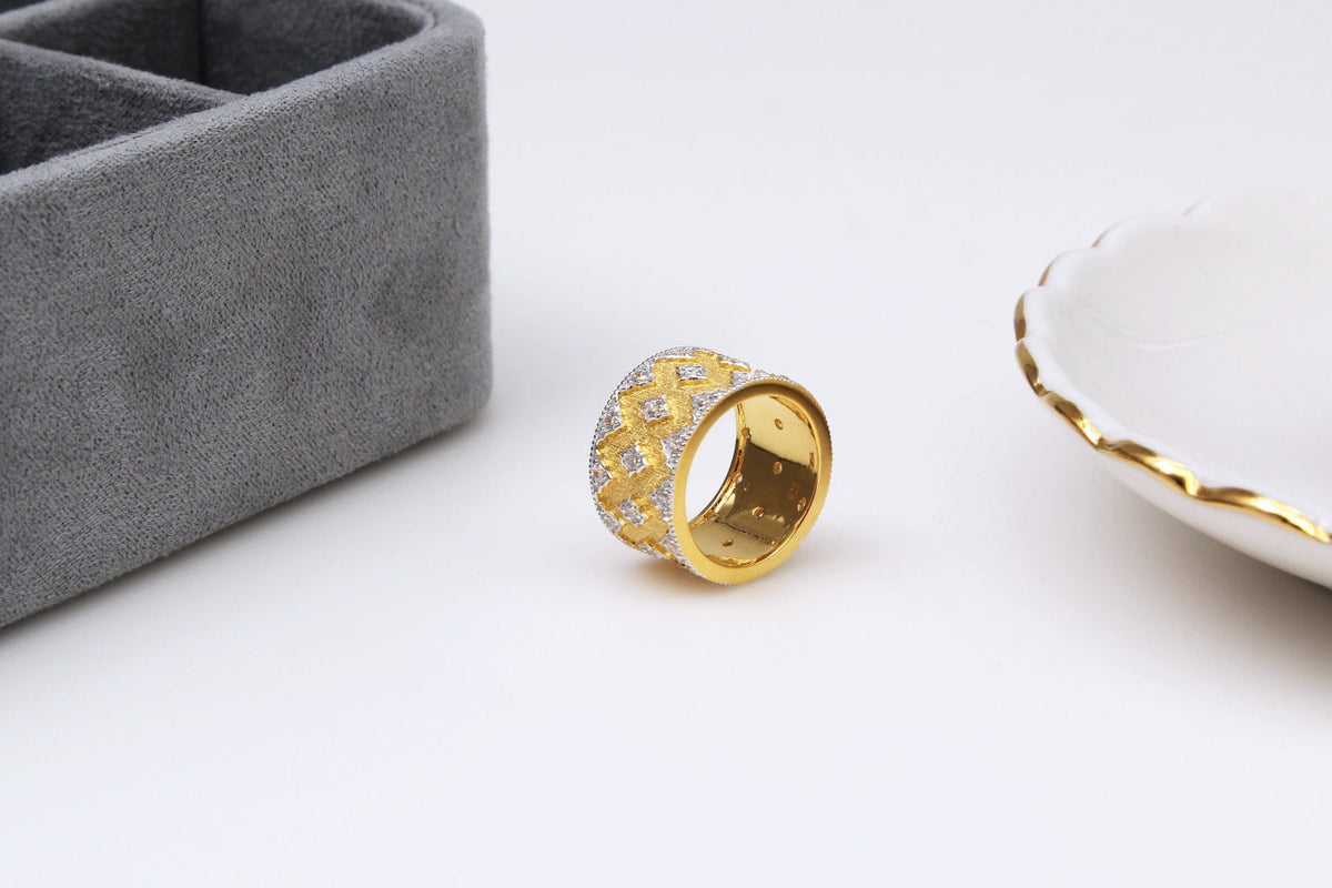 Light Luxury 925 Silver Star Color Separation Ring