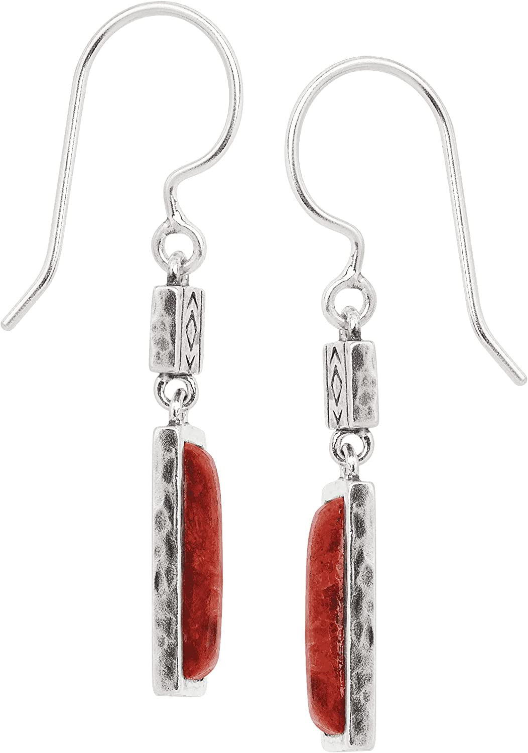 Silpada 'Gazania' Natural Coral Drop Earrings in Sterling Silver