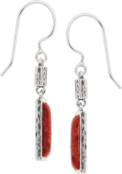 Silpada 'Gazania' Natural Coral Drop Earrings in Sterling Silver