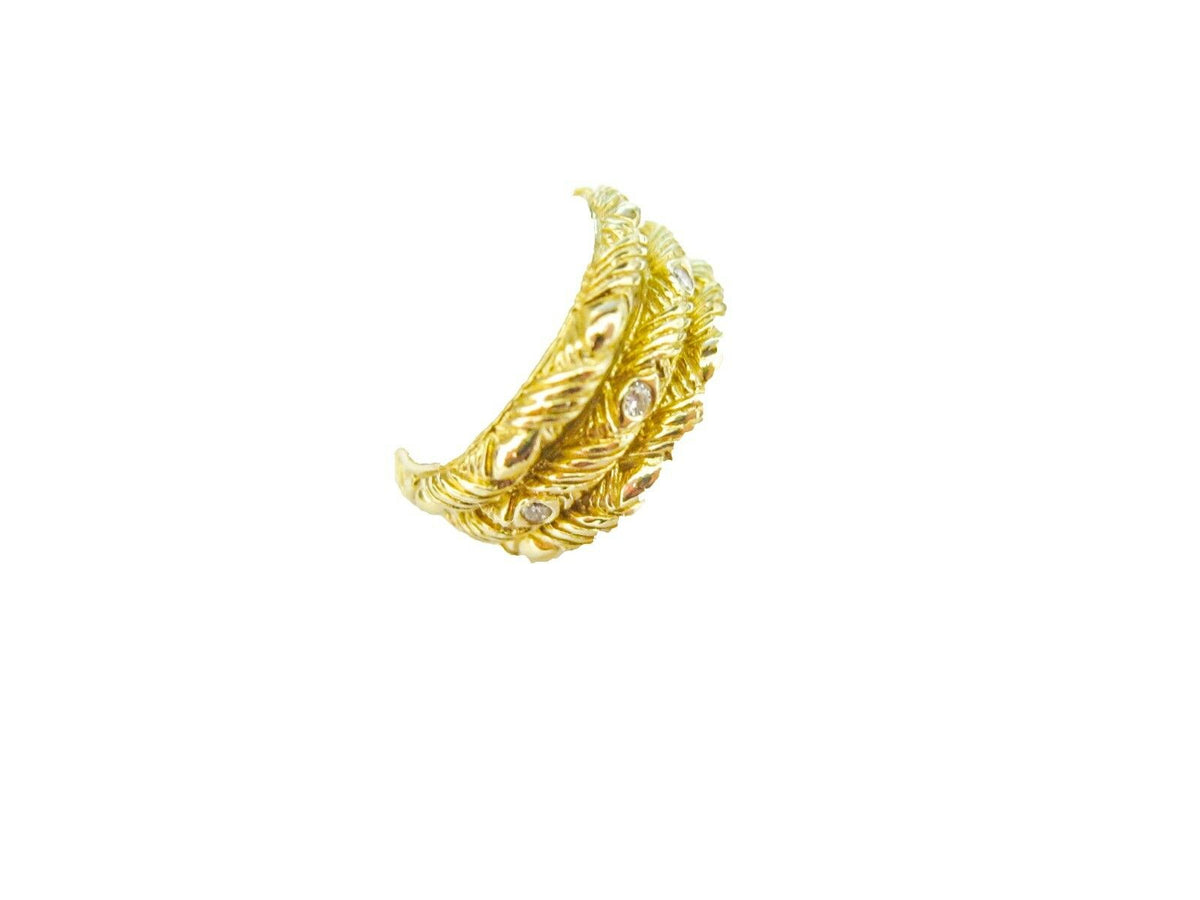 DIAMOND BAND AND TWO GOLD BAND STACKABLE 3 PIECE BAND