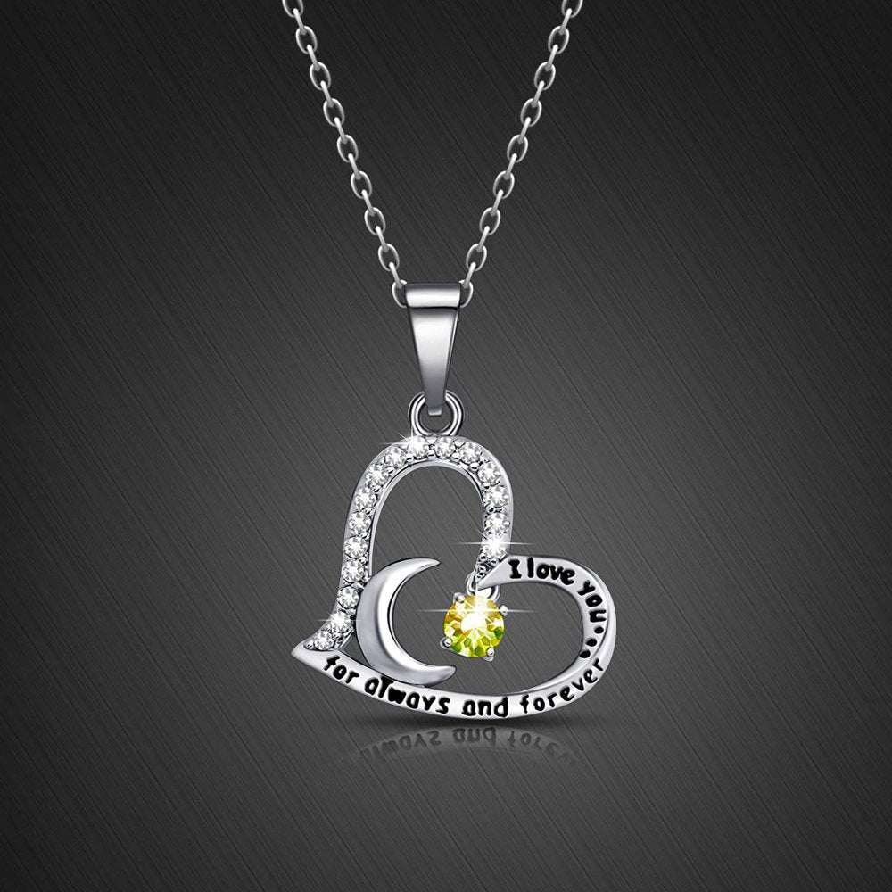 Birthday Gift for Women I Love You Dancing Birthstone Citrine Necklace  Gift for