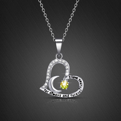 Birthday Gift for Women I Love You Dancing Birthstone Citrine Necklace  Gift for