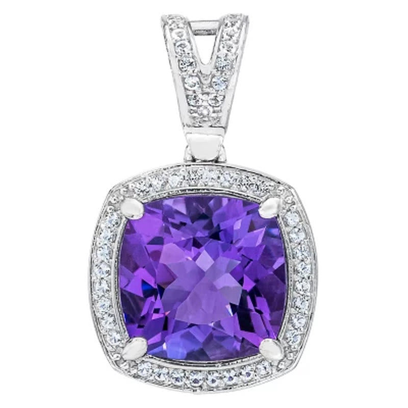 Amethyst and White Topaz Necklace in Italian Sterling Silver