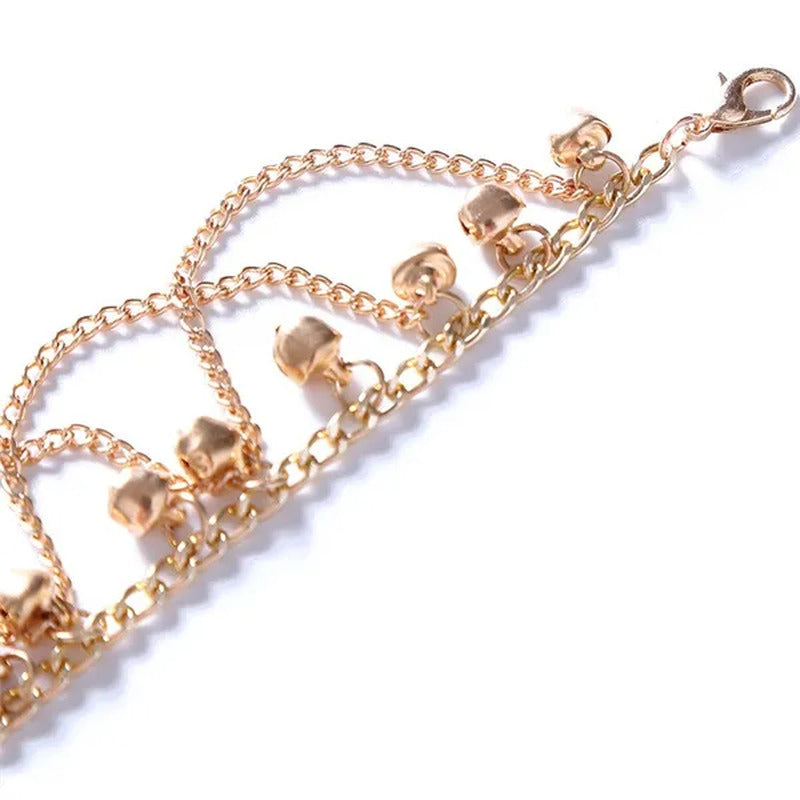 New Women Gril Tassel Chain Bells Sound Metal Chain Anklet Ankle Bracelet Foot C