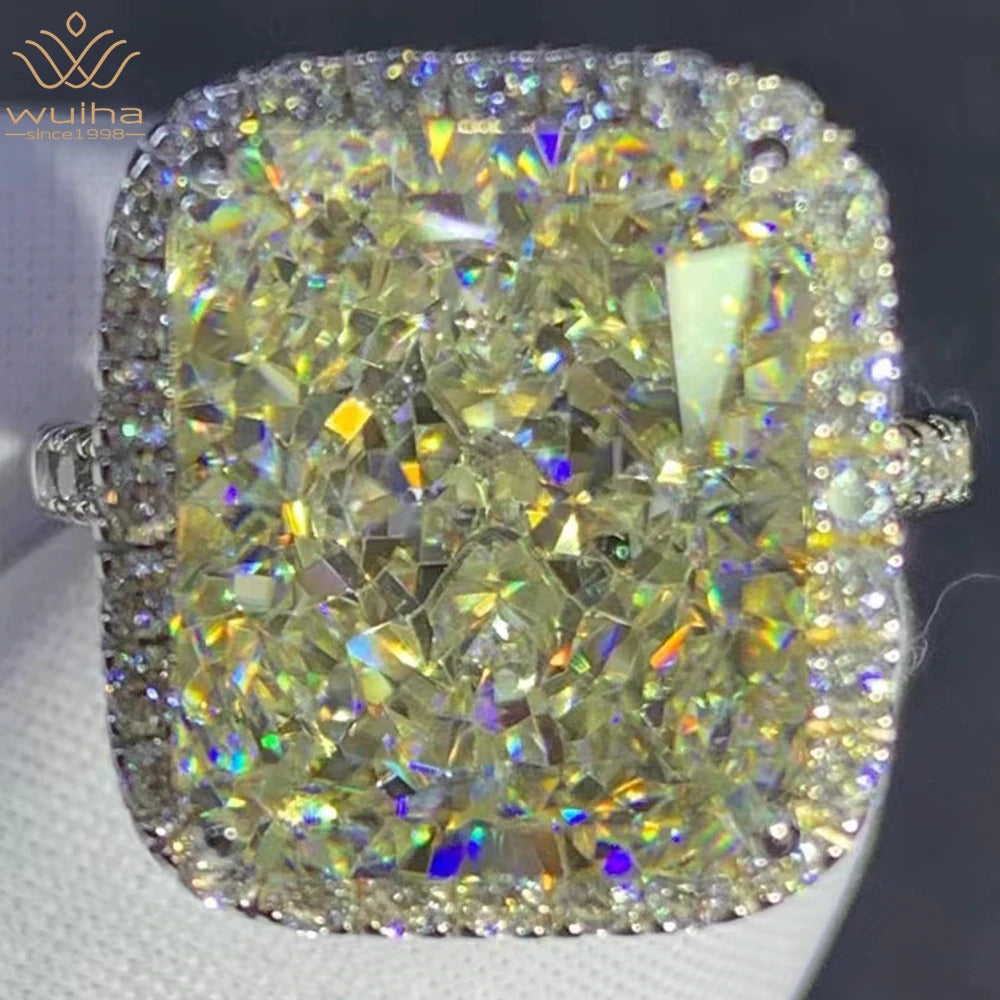 Luxurious Real 925 Sterling Silver 3EX Radiant Cut 8CT VVS D Color Created