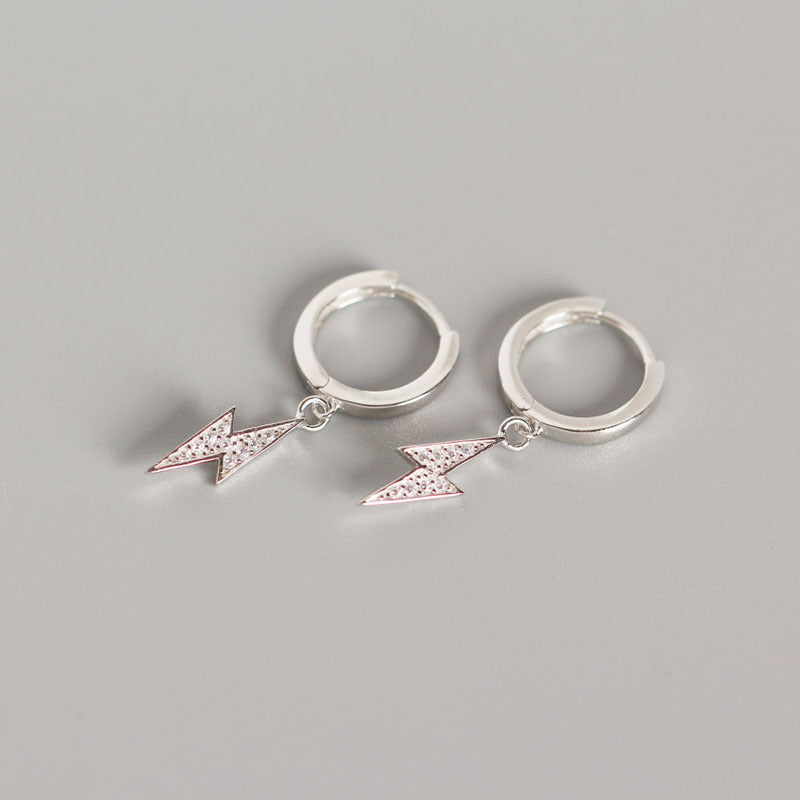 Silver Diamond Lightning Personalized All-Match Earrings