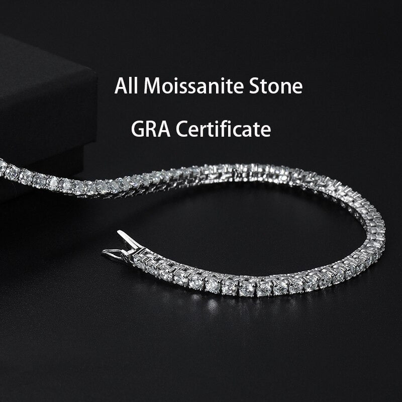 3/3.5/4/5Mm 100% All Moissanite Necklace for Women Men Sparkling Lab Diamond