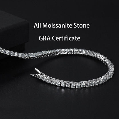 3/3.5/4/5Mm 100% All Moissanite Necklace for Women Men Sparkling Lab Diamond