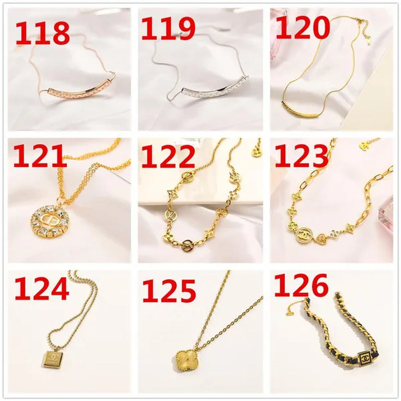 Women'S Fashion Collarbone Necklace Designer Stainless Steel Necklace Gift for G