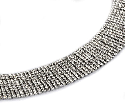 Dainty Rhinestones Choker Y Necklace for Women and Girls Party Diamond Choker Lo