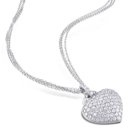 Created White Sapphire Heart Pendant in Sterling Silver
