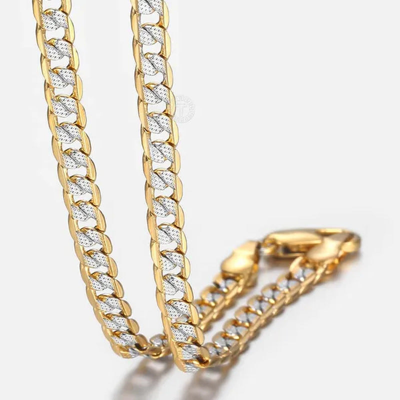 4Mm 18-30" Diamond-Cut Curb Cuban Link Gold Filled Chain Necklace Men Women