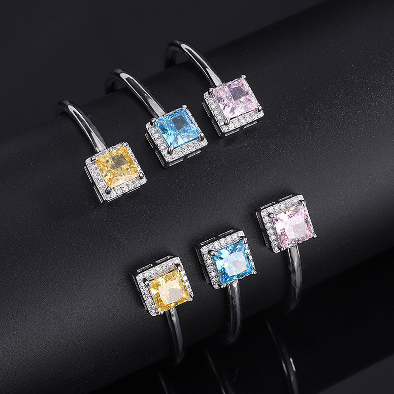 Fashion Simple Silver High Carbon Diamond Bracelet