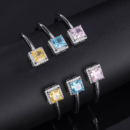 Fashion Simple Silver High Carbon Diamond Bracelet