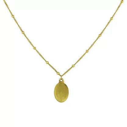 14K Yellow Gold Virgin Mary Choker Necklace, 16"