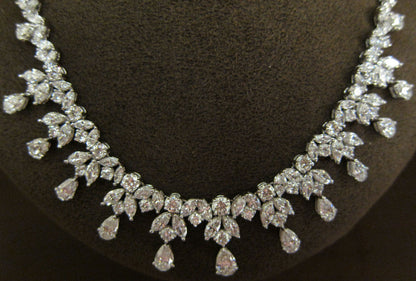 DIAMOND PEAR MARQUISE ROUND SHAPE DIAMOND SET CHOKER DIAMOND NECKLACE