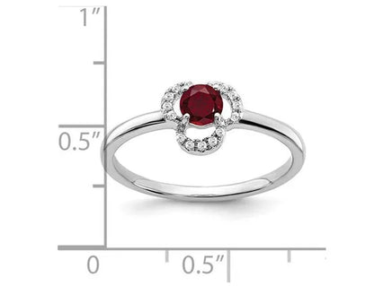 2/5 Carat (Ctw) Lab Created Solitaire Ruby Ring in 10K White Golld