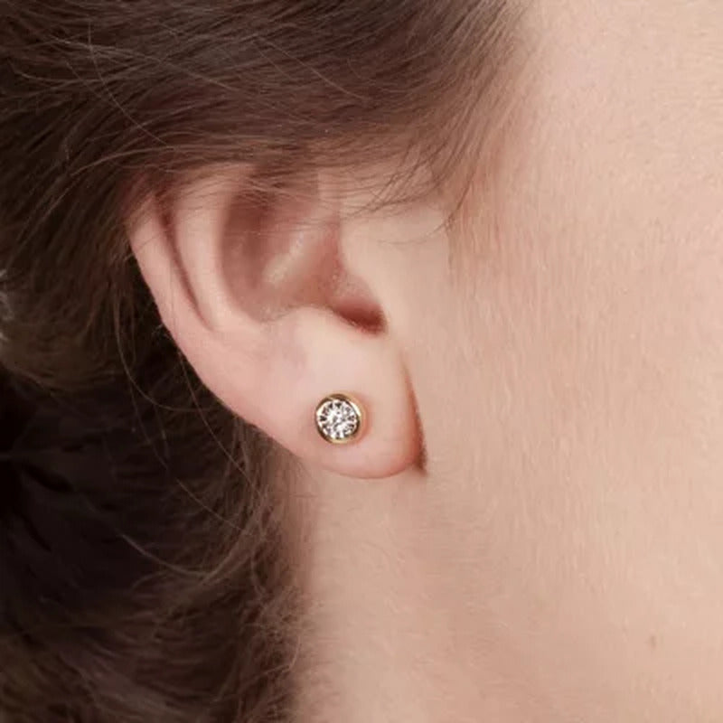0.085 CT. T.W. Diamond Earrings in 14K Two-Tone Gold