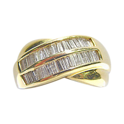DIAMOND BAGUETTE SHAPE 2 ROW SET CHANNEL SET DIAMOND