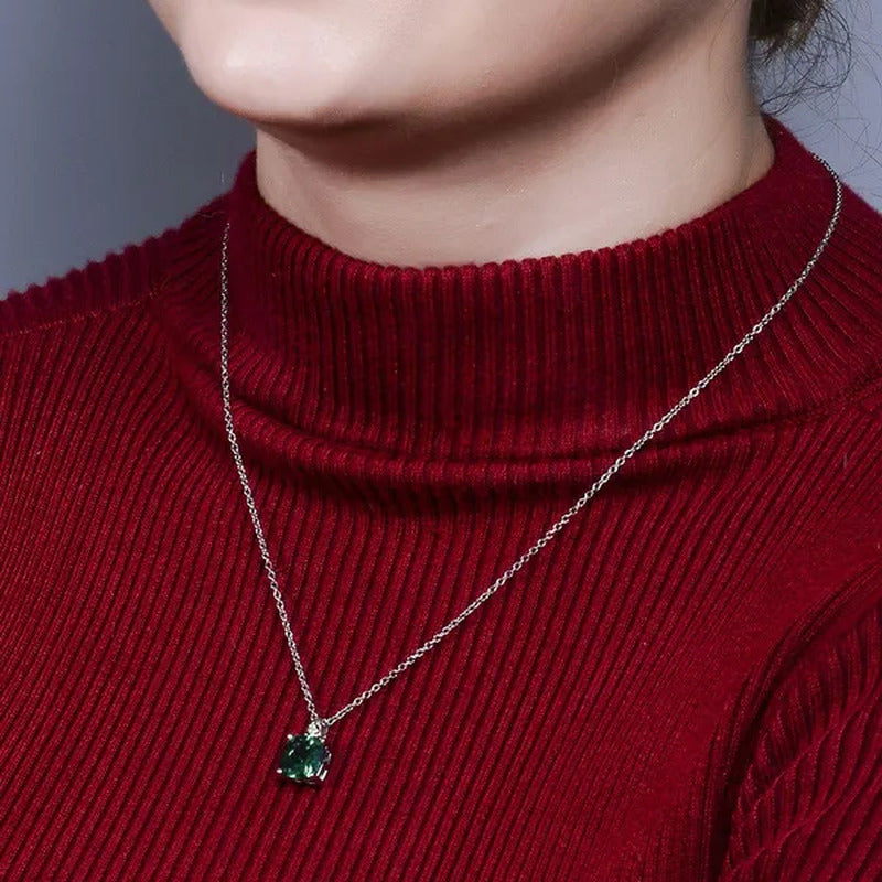 Shop LC Emerald Pendant Necklace for Women Created Peridot 925 Sterling Silver G