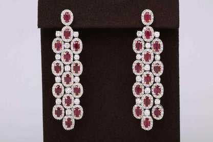 Ruby and Diamond Chandelier Earrings
