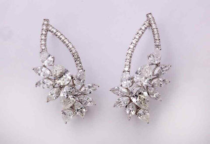 Diamond Cluster Hoop Earring